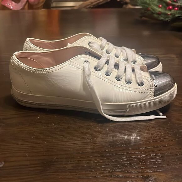 MIU MIU Patent leather white sneakers - Picture 4 of 14